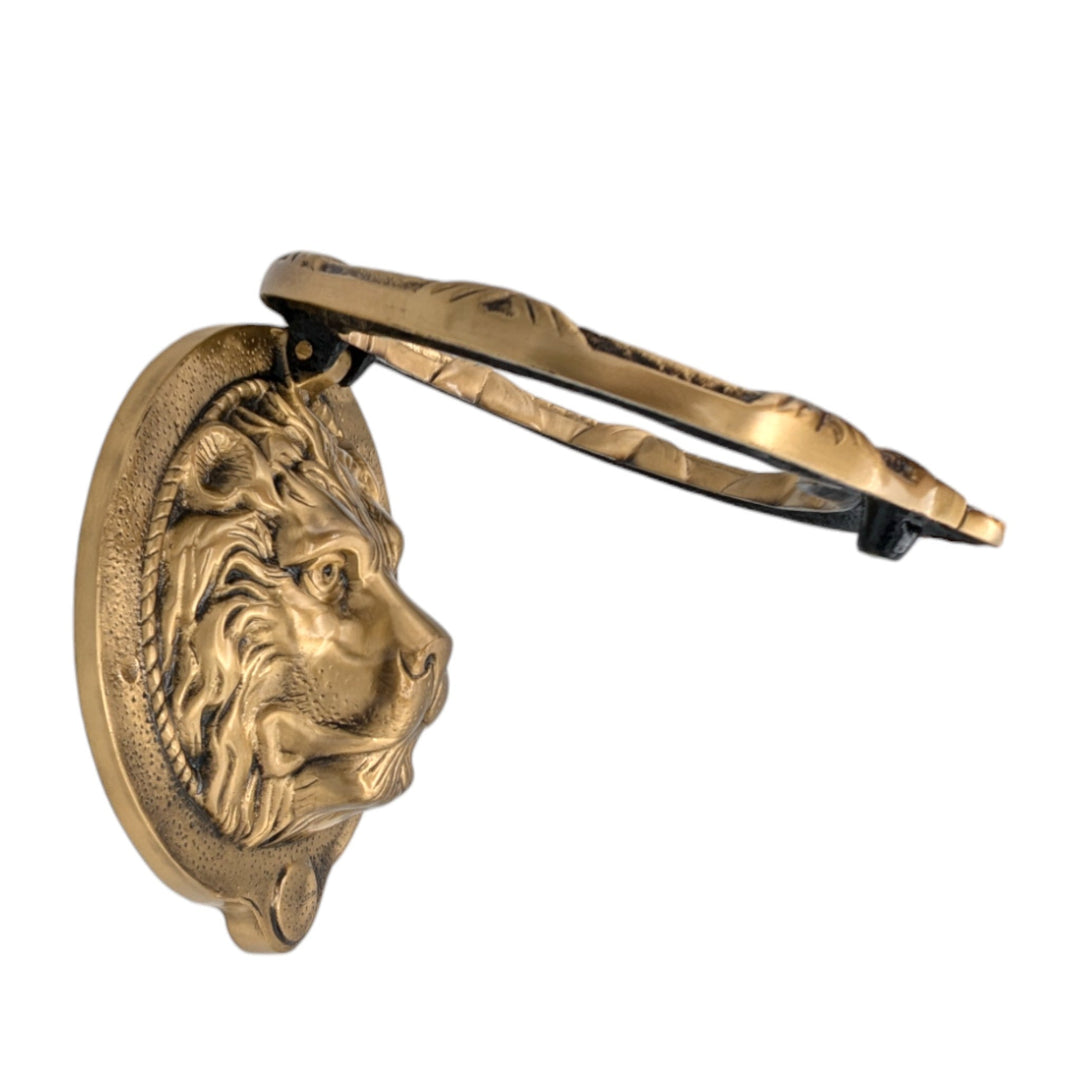 ##Antique Hardware## Ribbon & Reed 8 3/4 Inch Brass Lion Door Knocker (Several Finishes Available)