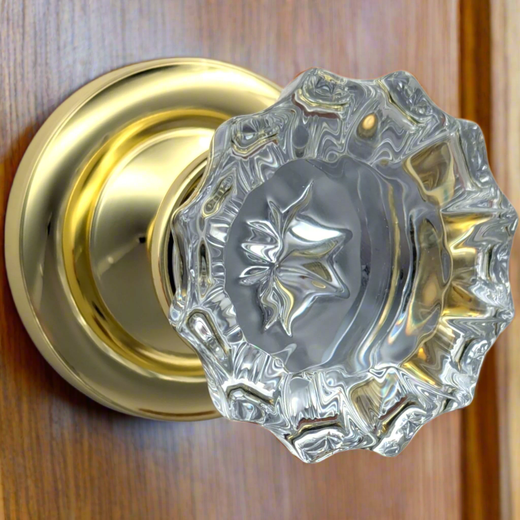 Magnifique™ Classic Door Set with Crystal Fluted Knobs (Several Finishes Available)