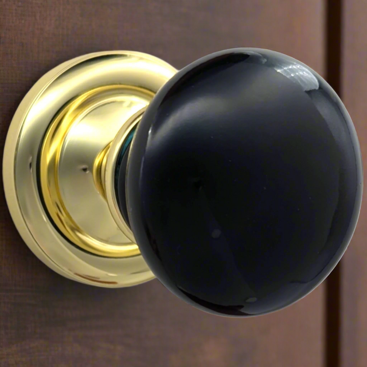 Magnifique™ Classic Door Set with Black Porcelain Knobs (Several Finishes Available)