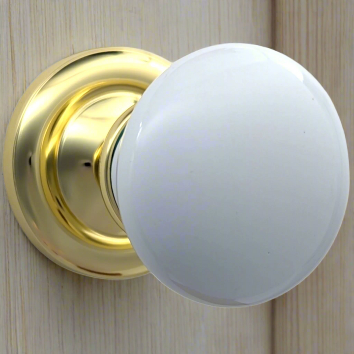 Magnifique™ Classic Door Set with White Porcelain Knobs (Several Finishes Available)