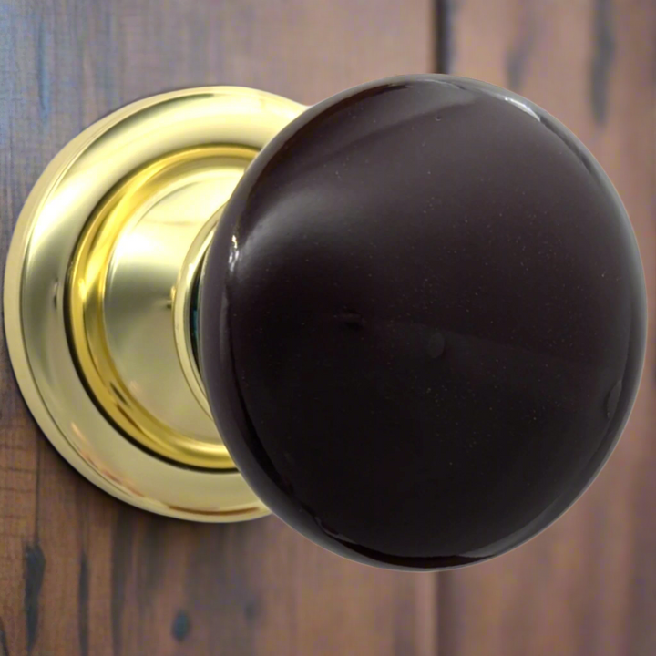 Magnifique™ Classic Door Set with Brown Porcelain Knobs (Several Finishes Available)