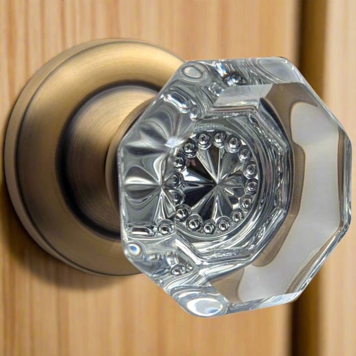 Magnifique™ Classic Door Set with Crystal Octagon Knobs (Several Finishes Available)