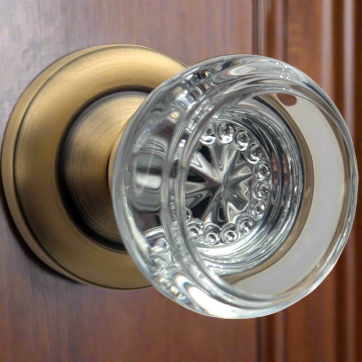 Magnifique™ Classic Door Set with Round Crystal Knobs (Several Finishes Available)