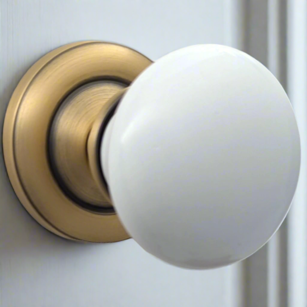 Magnifique™ Classic Door Set with White Porcelain Knobs (Several Finishes Available)