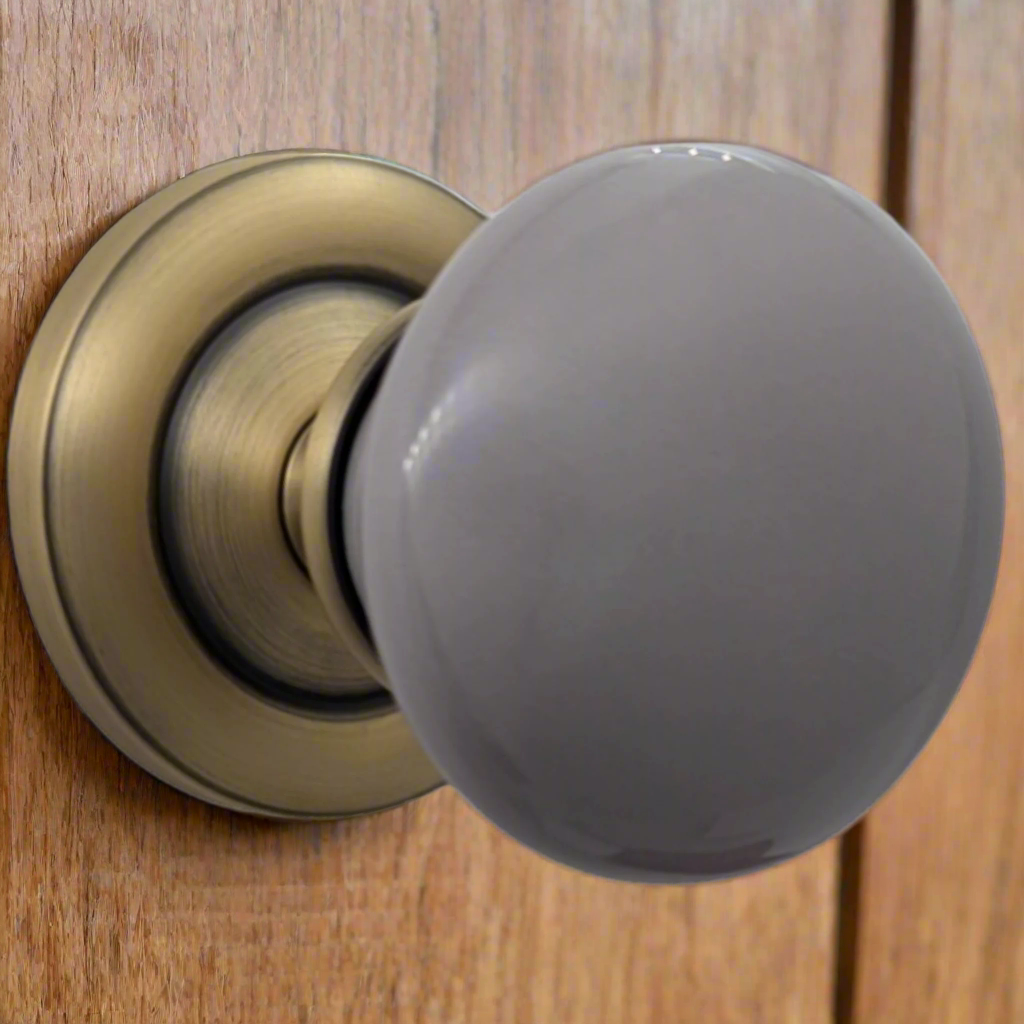 Magnifique™ Classic Door Set with Gray Porcelain Knobs (Several Finishes Available)