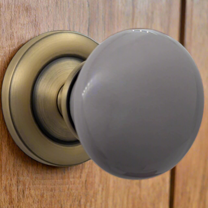 Magnifique™ Classic Door Set with Gray Porcelain Knobs (Several Finishes Available)