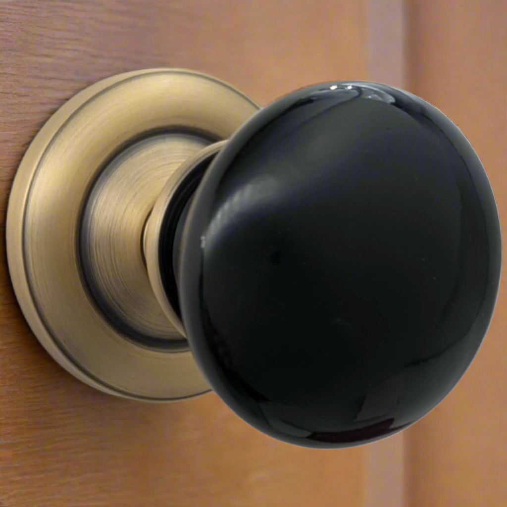 Magnifique™ Classic Door Set with Black Porcelain Knobs (Several Finishes Available)