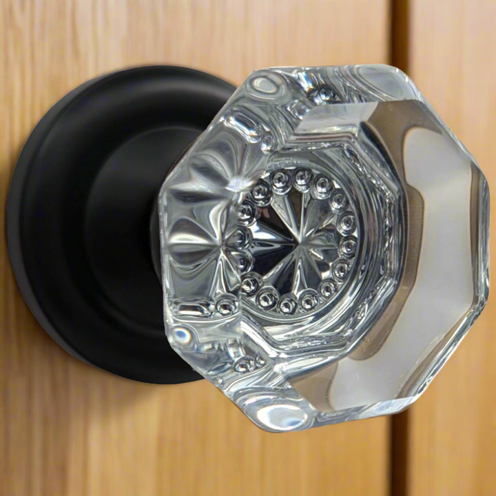 Magnifique™ Classic Door Set with Crystal Octagon Knobs (Several Finishes Available)