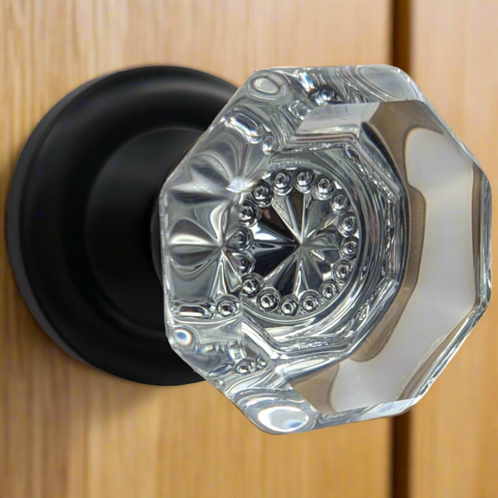 ##Antique Hardware## Magnifique™ Classic Door Set with Crystal Octagon Knobs (Several Finishes Available)