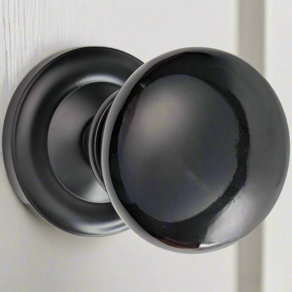 Magnifique™ Classic Door Set with Black Porcelain Knobs (Several Finishes Available)