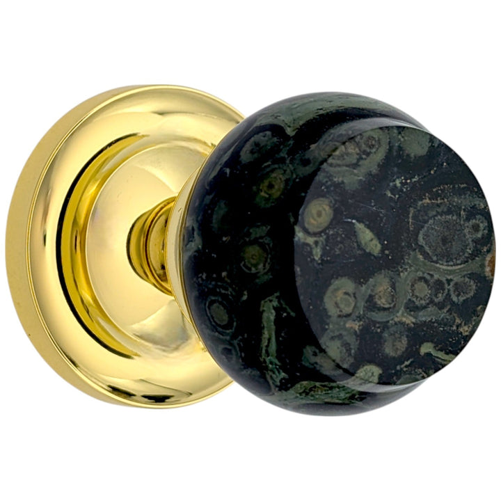 Magnifique™ Classic Door Set with Crocodile Jasper Knobs (Several Finishes Available)