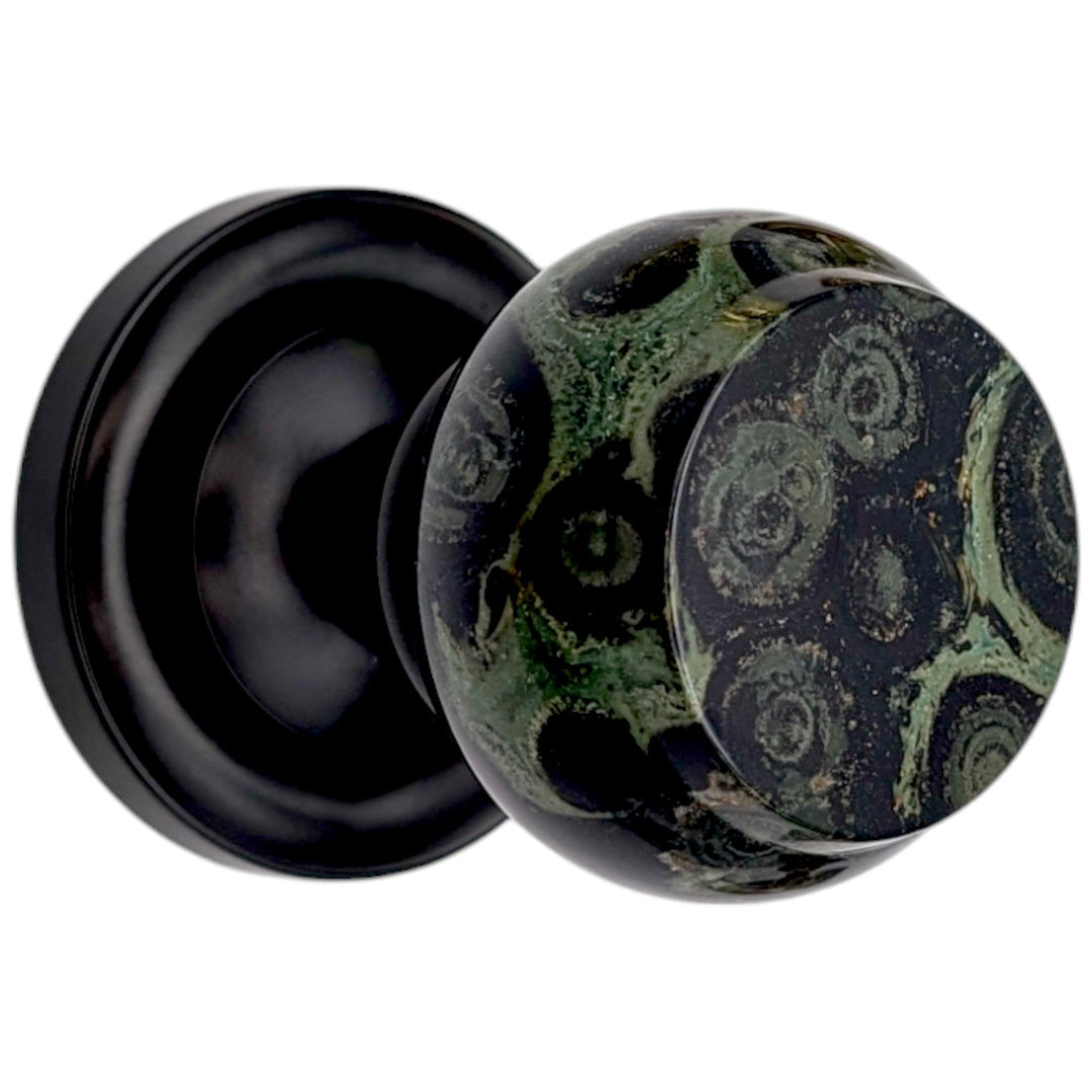 Magnifique™ Classic Door Set with Crocodile Jasper Knobs (Several Finishes Available)