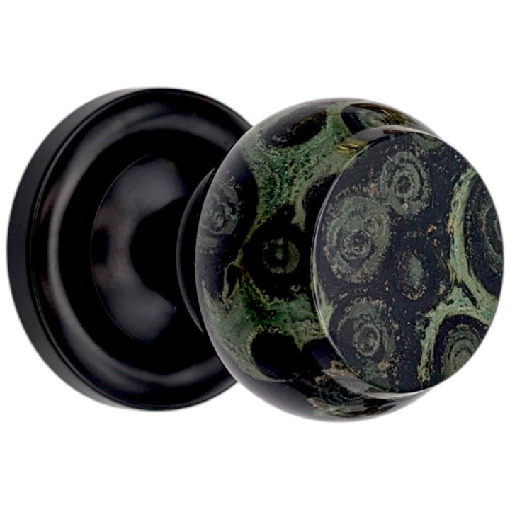 Magnifique™ Classic Door Set with Crocodile Jasper Knobs (Several Finishes Available)