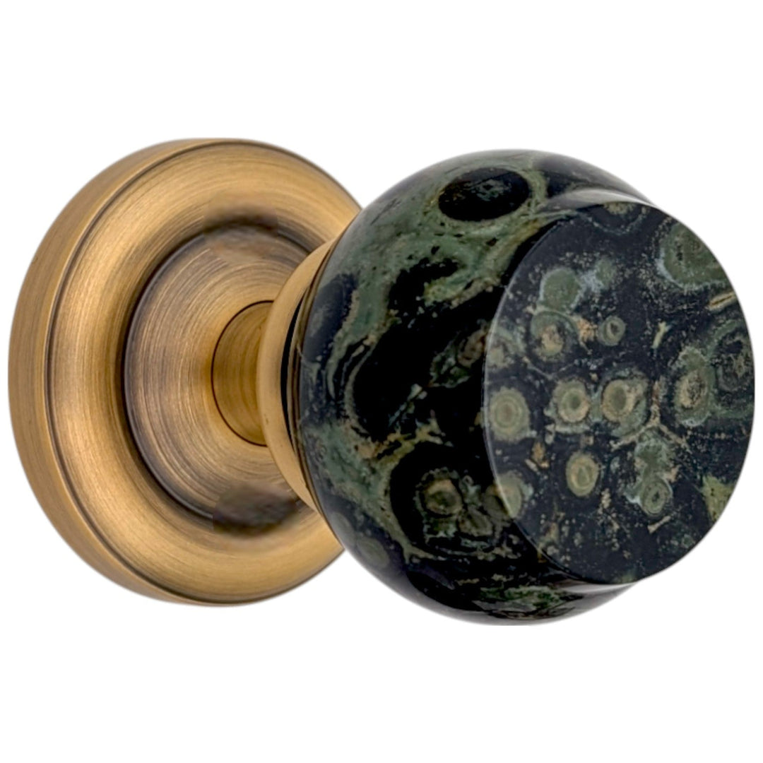 Magnifique™ Classic Door Set with Crocodile Jasper Knobs (Several Finishes Available)