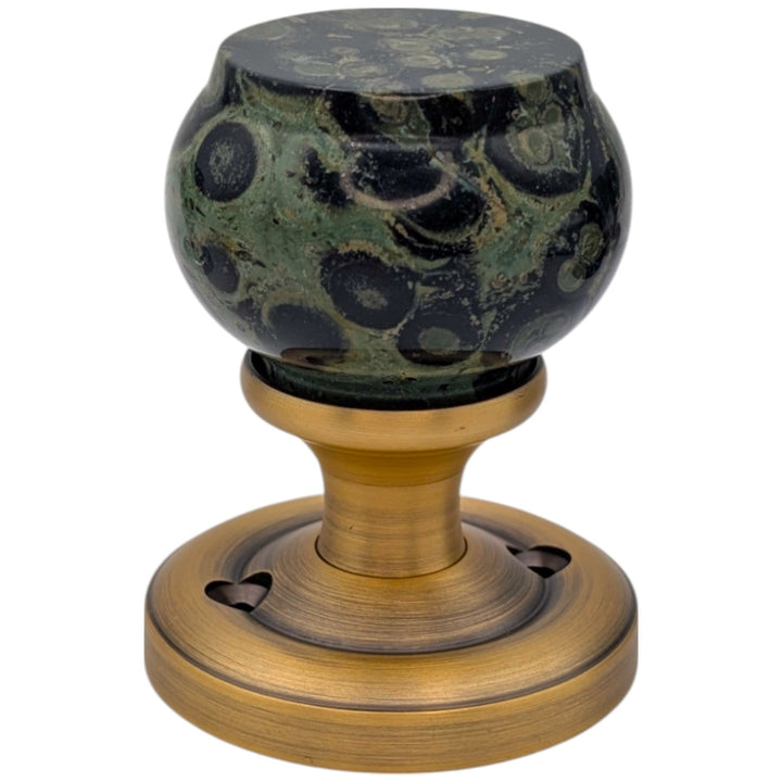 Magnifique™ Classic Door Set with Crocodile Jasper Knobs (Several Finishes Available)