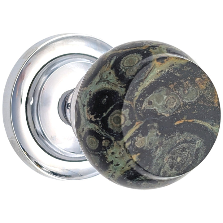 Magnifique™ Classic Door Set with Crocodile Jasper Knobs (Several Finishes Available)