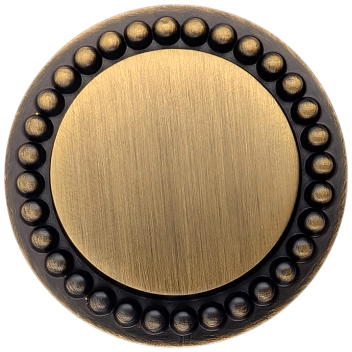 ##Antique Hardware## 1 1/2 inch Beaded Signature Cabinet Knob (Several Finishes Available)