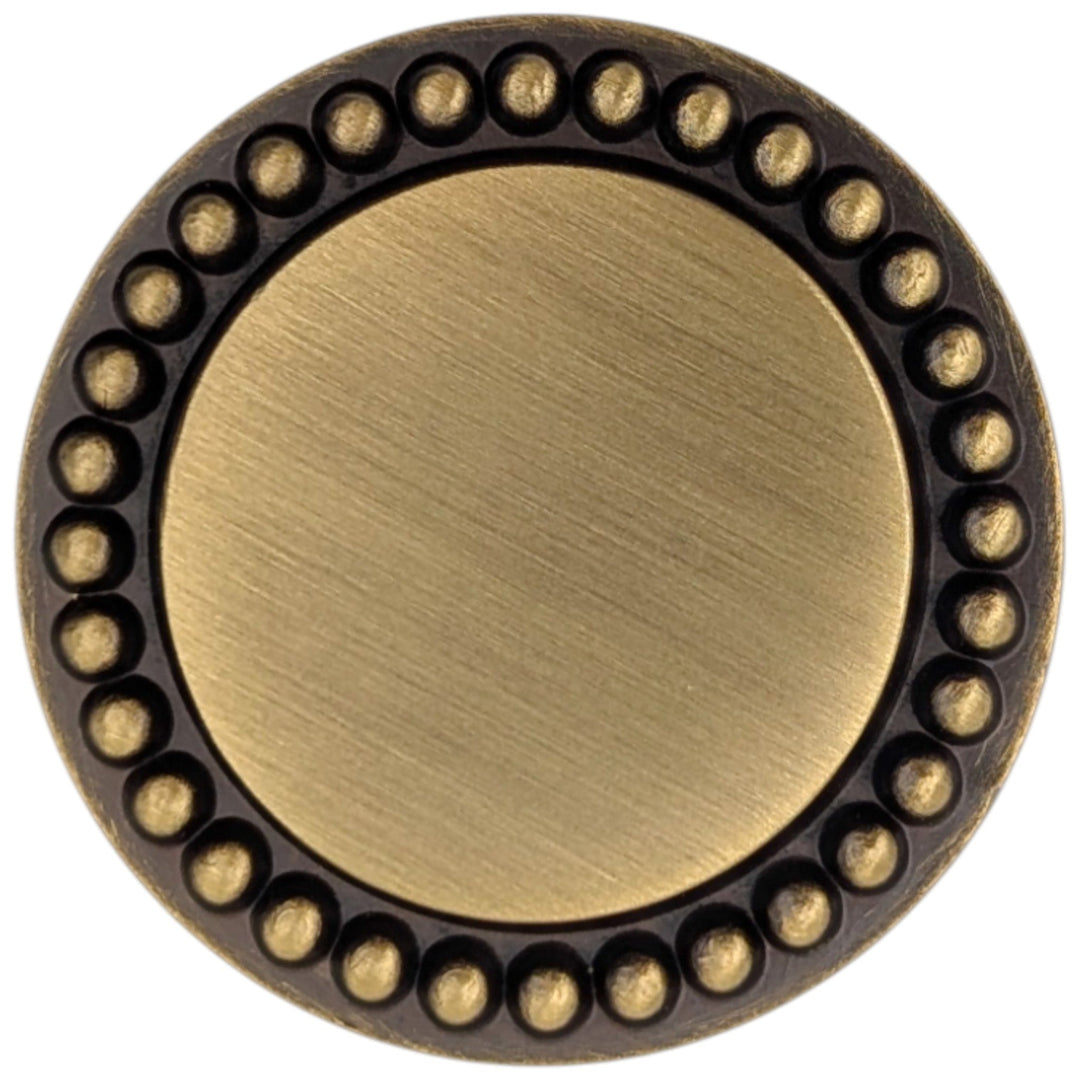 ##Antique Hardware## 1 1/4 inch Beaded Signature Cabinet Knob (Several Finishes Available)