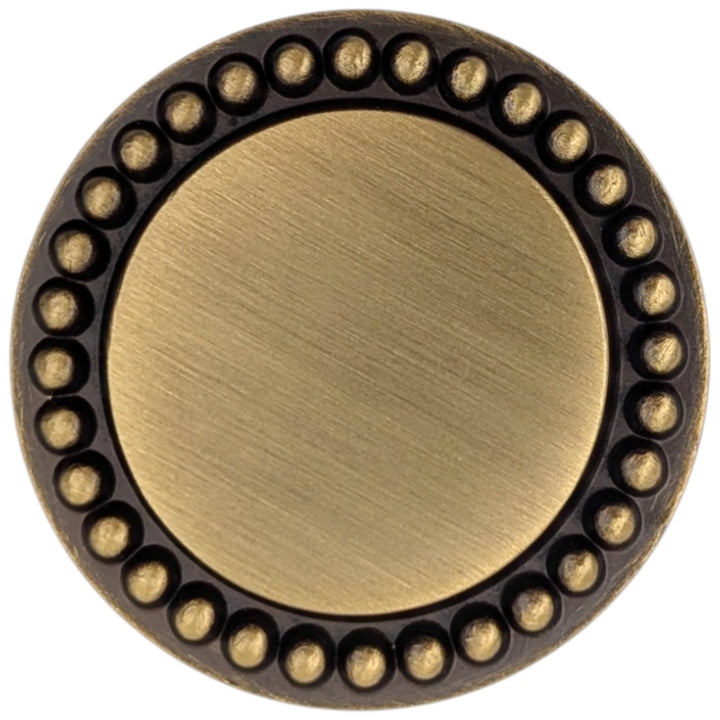 ##Antique Hardware## 1 1/4 inch Beaded Signature Cabinet Knob (Several Finishes Available)
