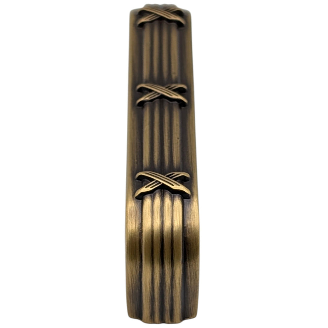##Antique Hardware## 3 1/2 inch Overall (3 inch C-C) Ribbon & Reed Trellis Cabinet Pull (Several Finishes Available)