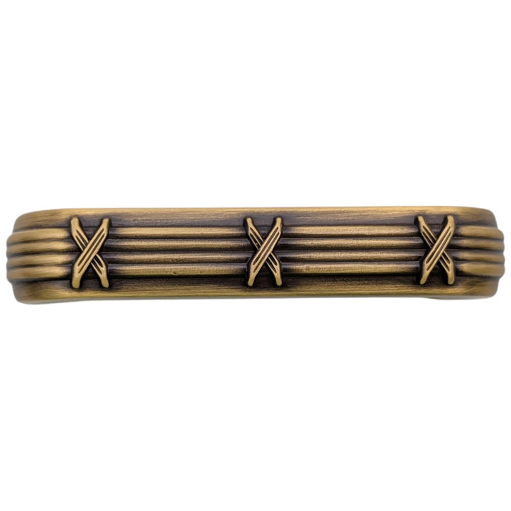 ##Antique Hardware## 3 1/2 inch Overall (3 inch C-C) Ribbon & Reed Trellis Cabinet Pull (Several Finishes Available)