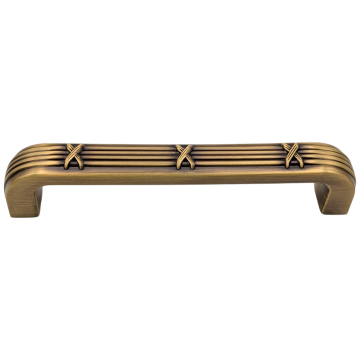 5 Inch Ribbon & Reed Trellis Cabinet Pull (Several Finishes Available)