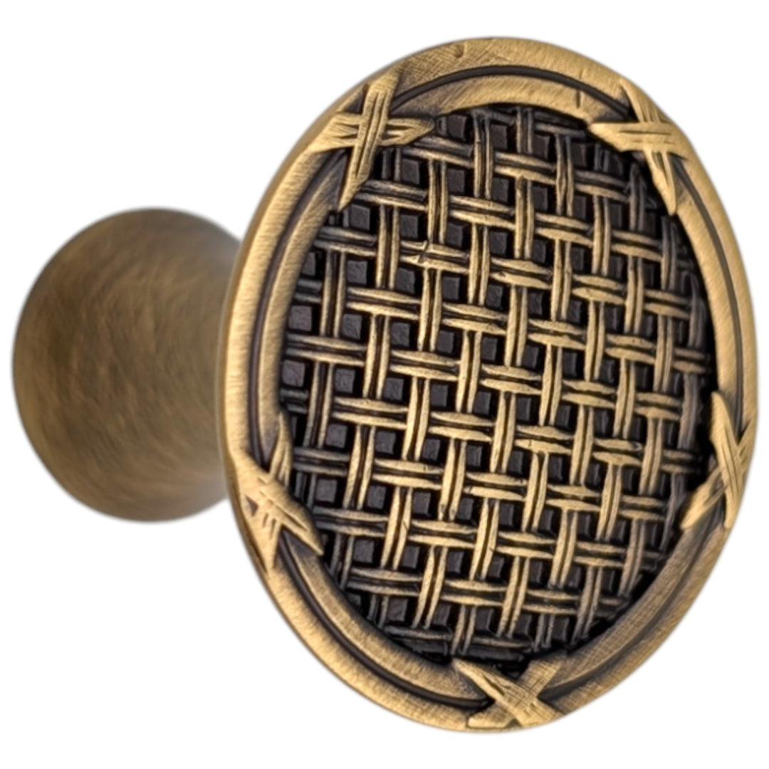 ##Antique Hardware## 1 1/4 inch Ribbon & Reed Trellis Cabinet Knob (Several Finishes Available)