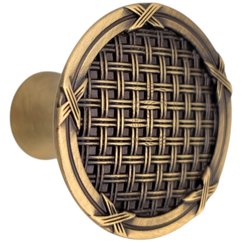 ##Antique Hardware## 1 1/2 inch Ribbon & Reed Trellis Cabinet Knob (Several Finishes Available)