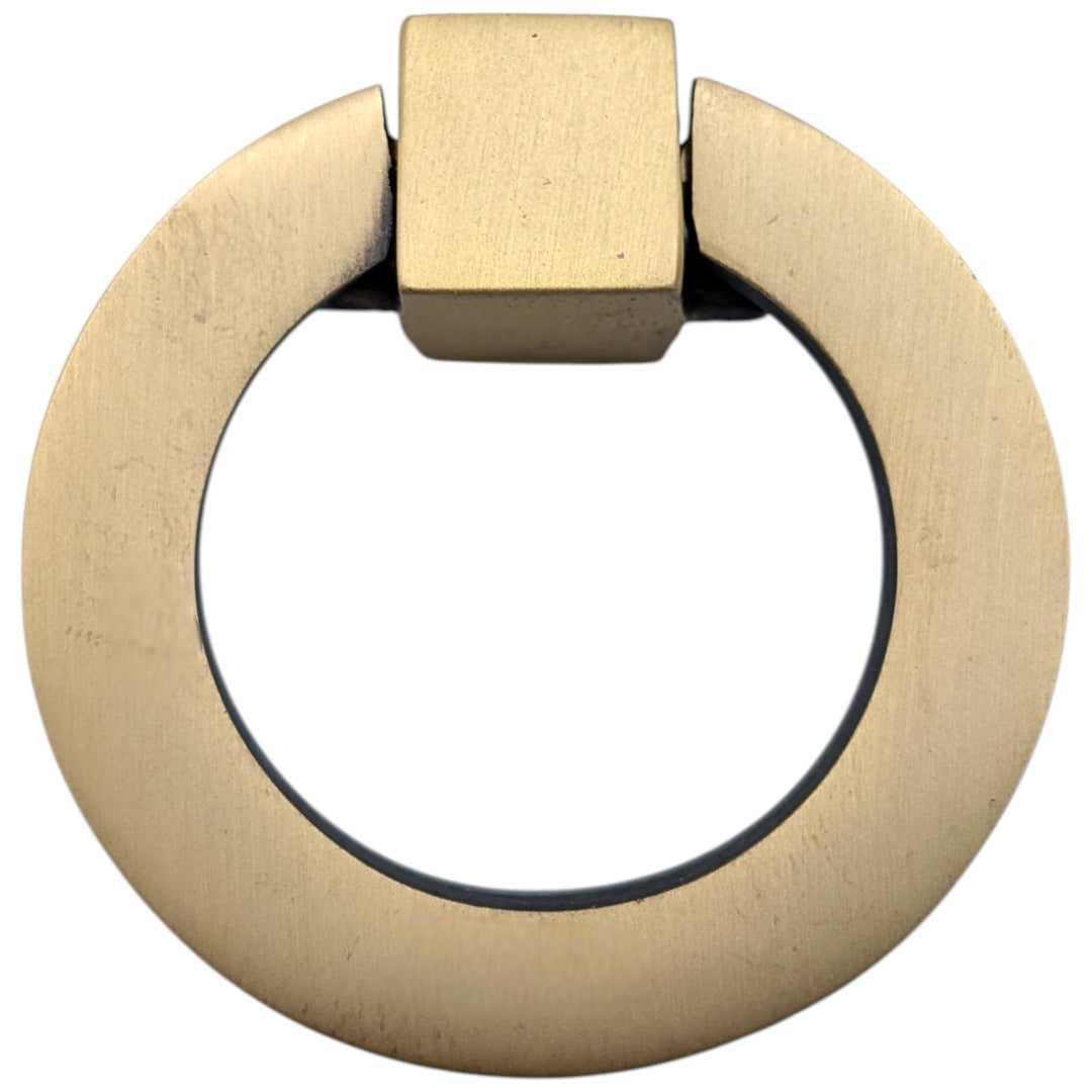 ##Antique Hardware## 2 Inch Mission Style Solid Brass Drawer Ring Pull Hand Wrought