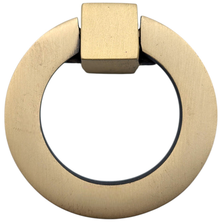 ##Antique Hardware## 2 Inch Mission Style Solid Brass Drawer Ring Pull Hand Wrought