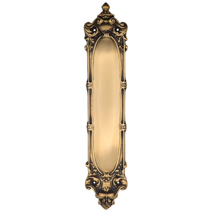 14 1/2 Inch Solid Brass Victorian Push Plate (Several Finishes Available)