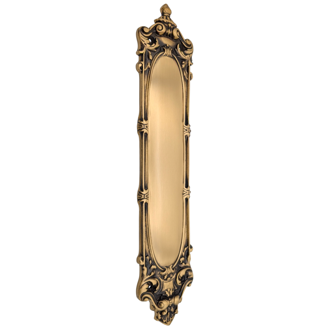 14 1/2 Inch Solid Brass Victorian Push Plate (Several Finishes Available)