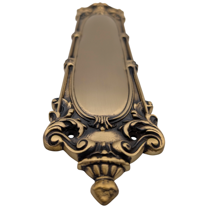 14 1/2 Inch Solid Brass Victorian Push Plate (Several Finishes Available)