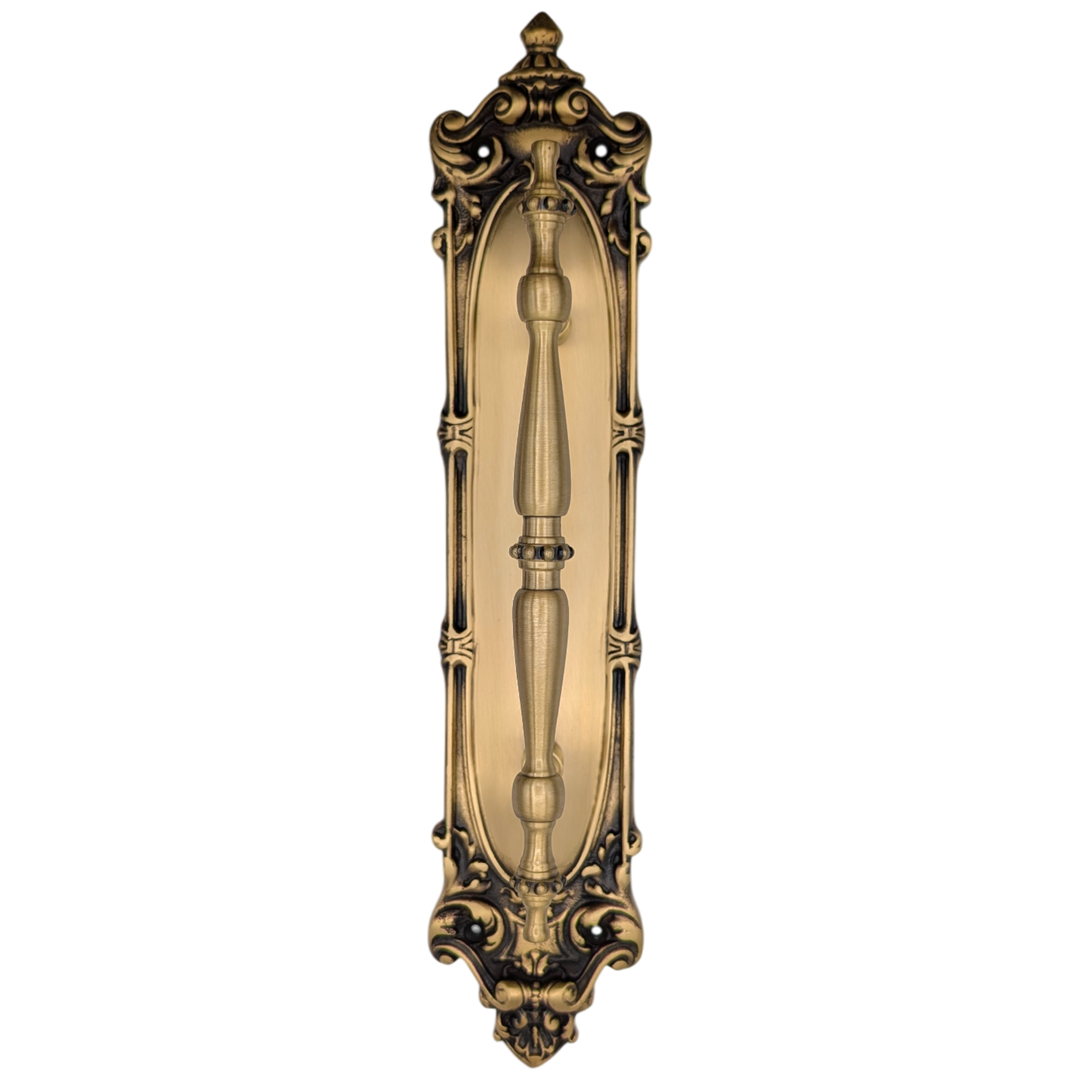 14 1/2 Inch Solid Brass Victorian Pull Plate (Several Finishes Available)