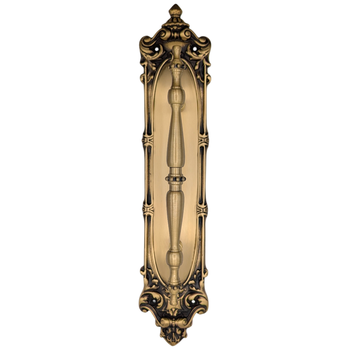 14 1/2 Inch Solid Brass Victorian Pull Plate (Several Finishes Available)