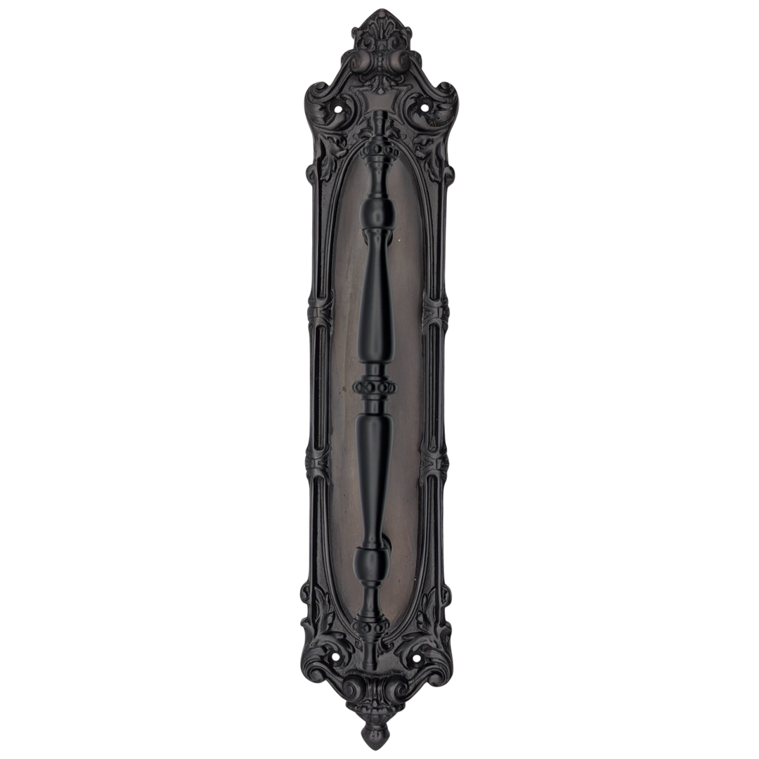 14 1/2 Inch Solid Brass Victorian Pull Plate (Several Finishes Available)