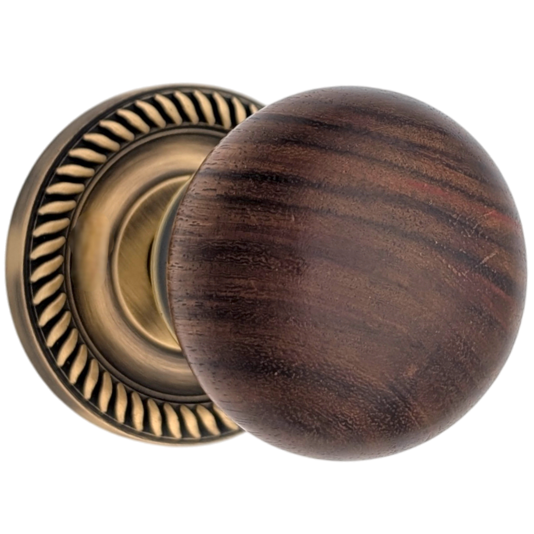 Georgian Roped Rosette Door Sets with Rosewood Door Knobs (Several Finishes Available)