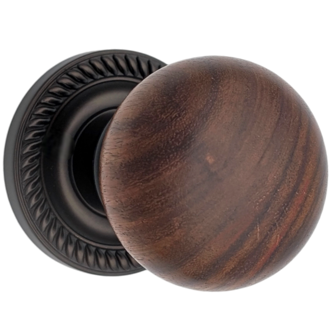 Georgian Roped Rosette Door Sets with Rosewood Door Knobs (Several Finishes Available)