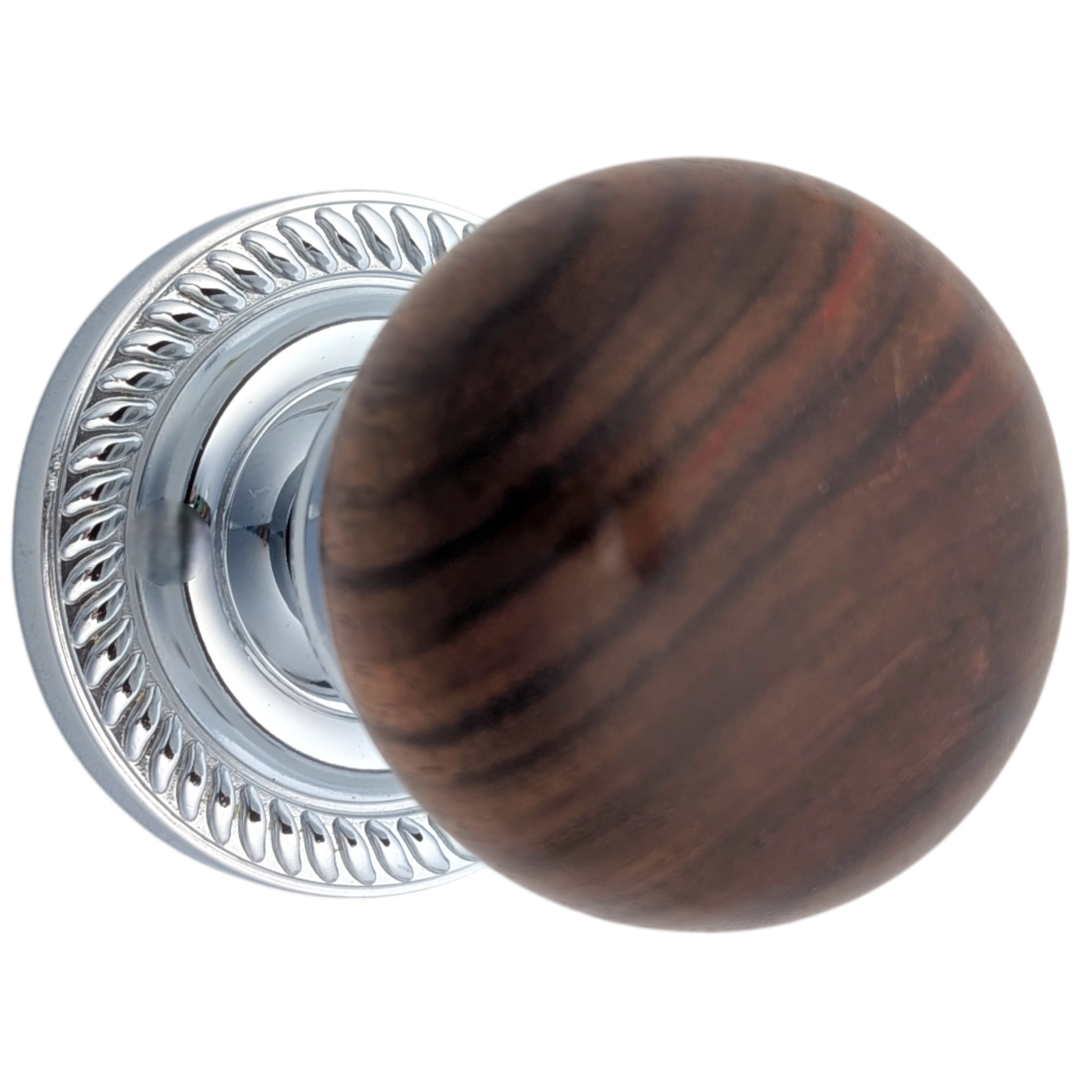 Georgian Roped Rosette Door Sets with Rosewood Door Knobs (Several Finishes Available)