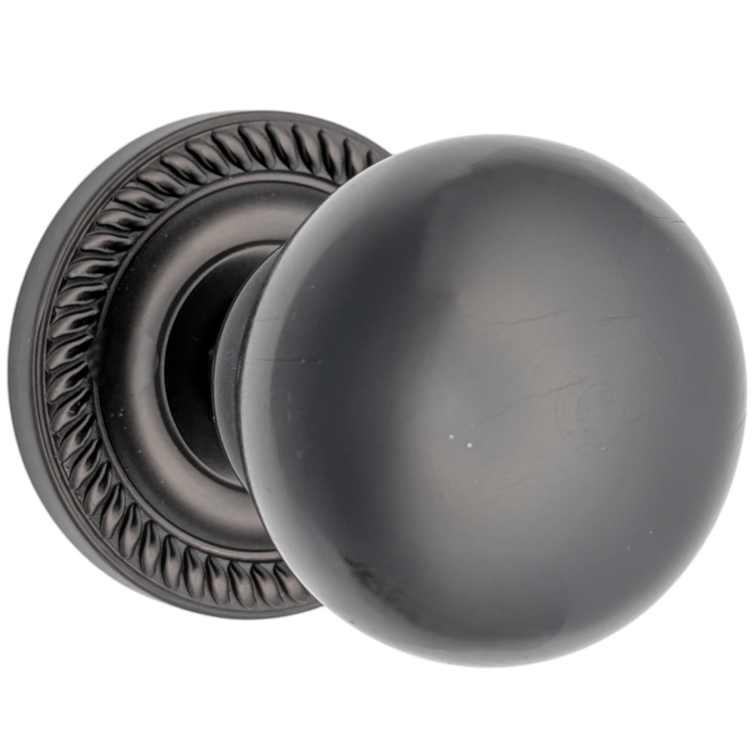 Georgian Roped Rosette Door Sets with Ebony Wood Door Knobs (Several Finishes Available)