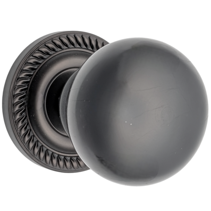 Georgian Roped Rosette Door Sets with Ebony Wood Door Knobs (Several Finishes Available)