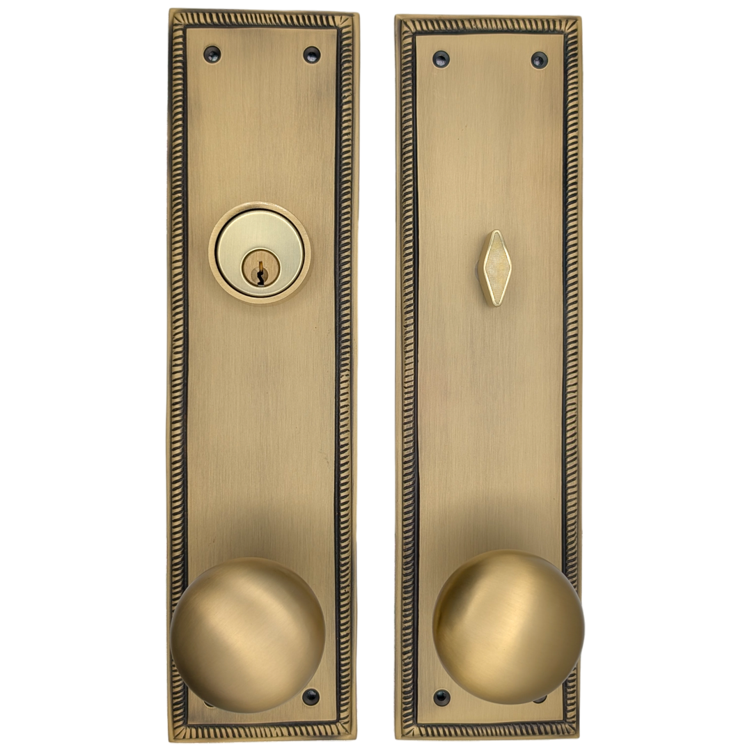 Georgian Roped Rectangular Style Single Door Entryway Set (Several Knob & Finish Options Available)