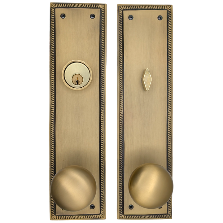 Georgian Roped Rectangular Style Single Door Entryway Set (Several Knob & Finish Options Available)