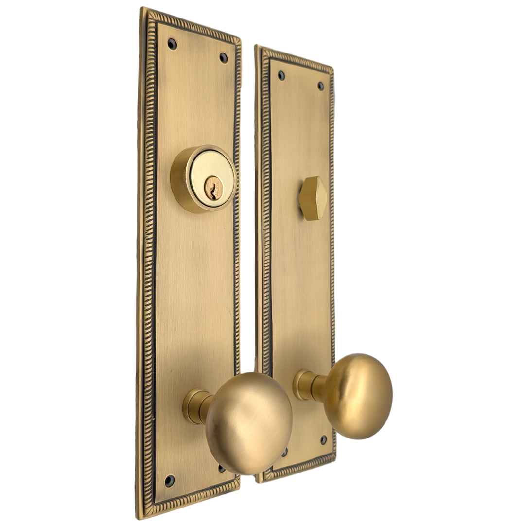 Georgian Roped Rectangular Style Single Door Entryway Set (Several Knob & Finish Options Available)