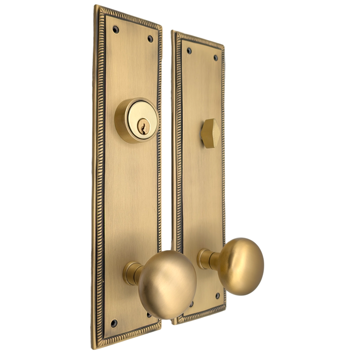 Georgian Roped Rectangular Style Single Door Entryway Set (Several Knob & Finish Options Available)