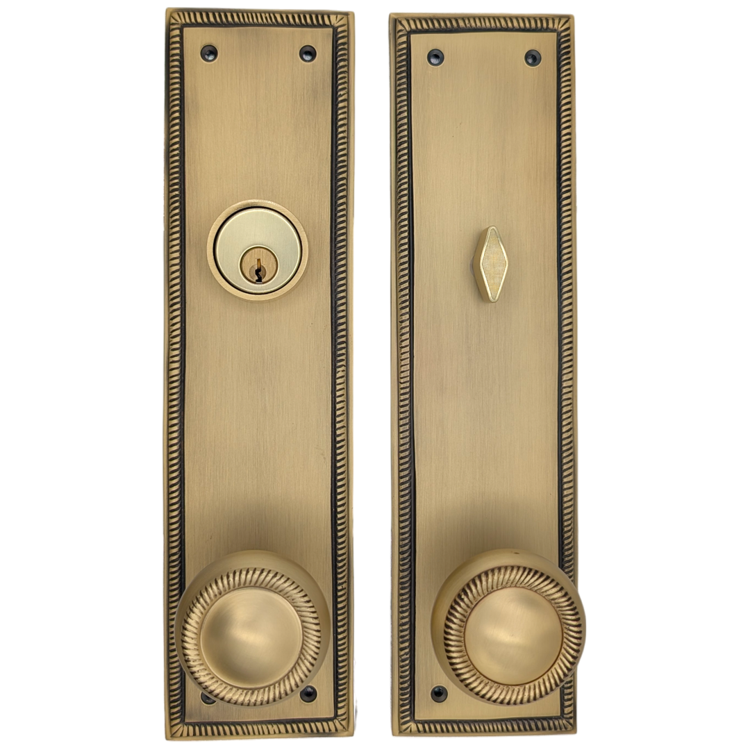 Georgian Roped Rectangular Style Single Door Entryway Set (Several Knob & Finish Options Available)