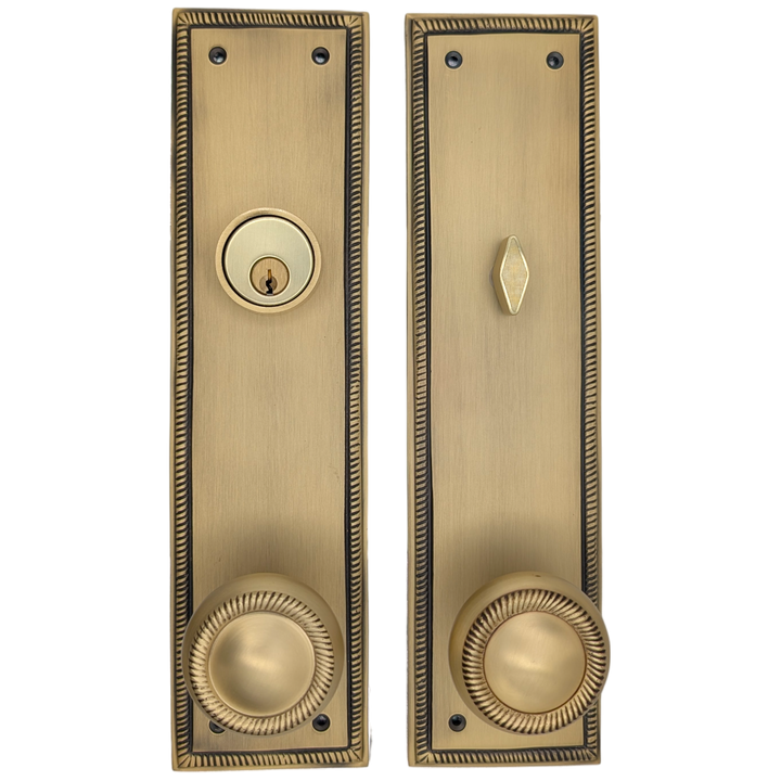 Georgian Roped Rectangular Style Single Door Entryway Set (Several Knob & Finish Options Available)