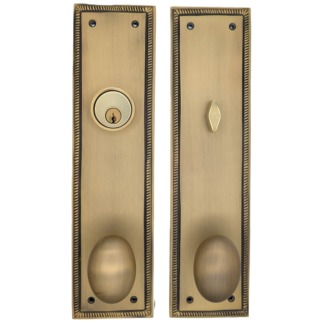 Georgian Roped Rectangular Style Single Door Entryway Set (Several Knob & Finish Options Available)