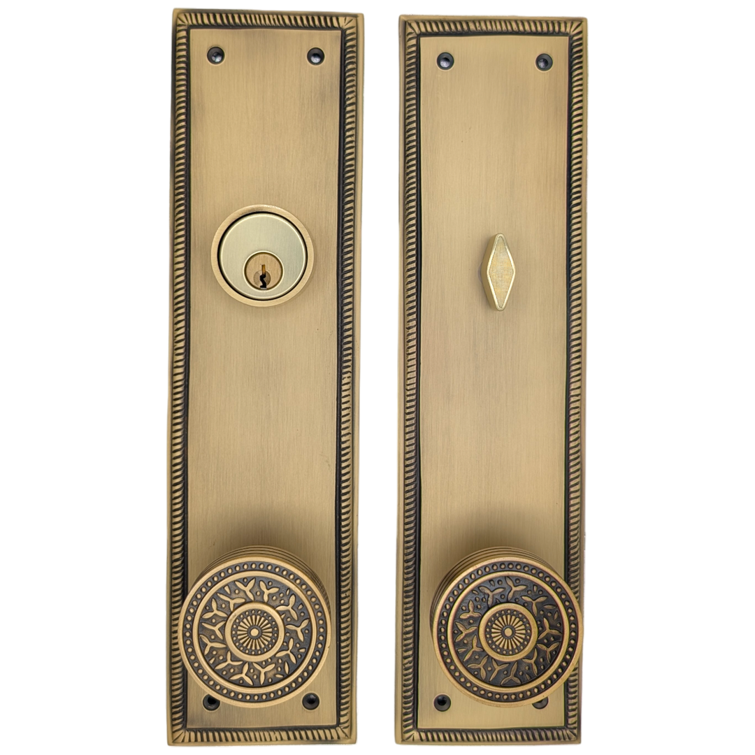 Georgian Roped Rectangular Style Single Door Entryway Set (Several Knob & Finish Options Available)