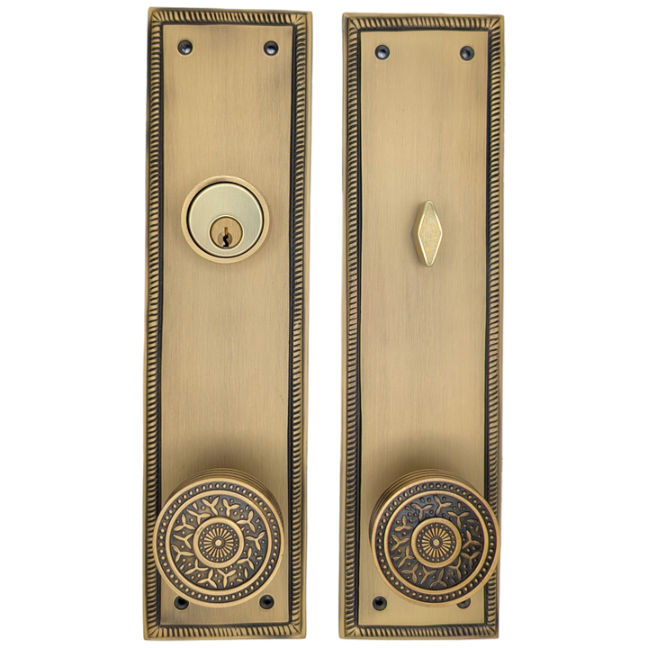 Georgian Roped Rectangular Style Single Door Entryway Set (Several Knob & Finish Options Available)